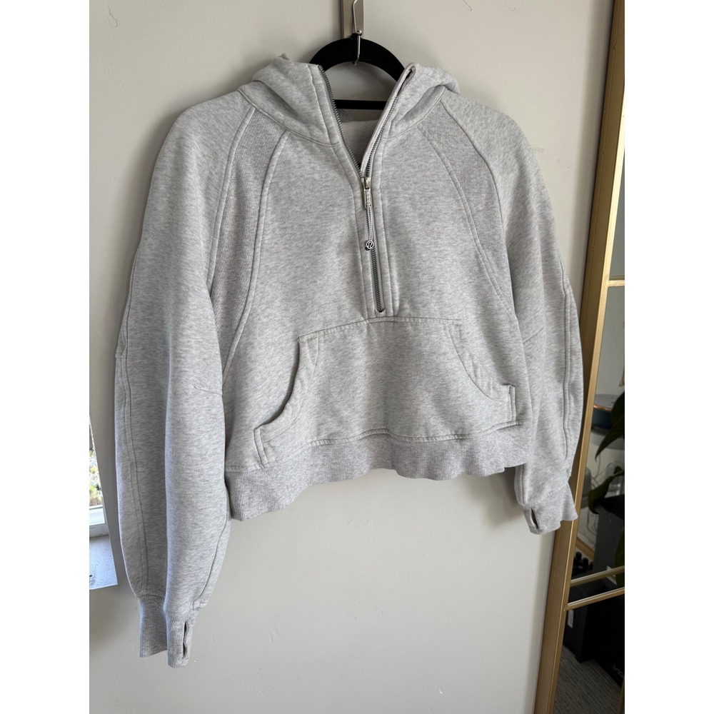 Lululemon Scuba Half Zip Cropped Hoodie Heather Gray
